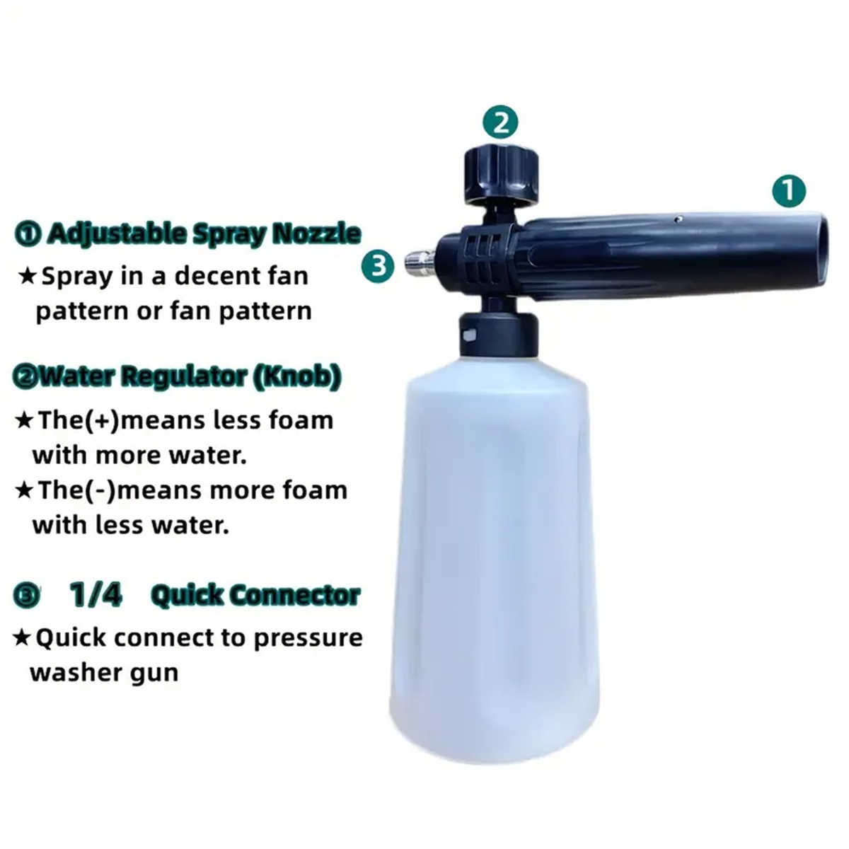 700ml Plastic Snow Foam Cannon - Foam Cannon Car Wash 评论和价格